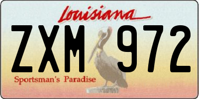 LA license plate ZXM972