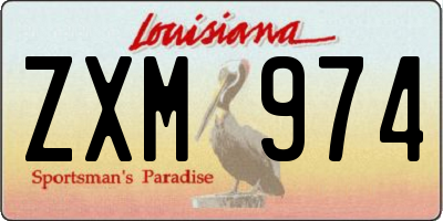 LA license plate ZXM974