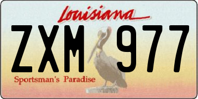 LA license plate ZXM977