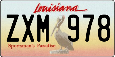 LA license plate ZXM978
