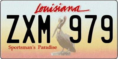 LA license plate ZXM979