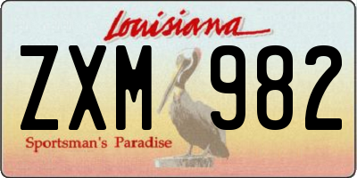 LA license plate ZXM982