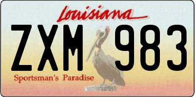 LA license plate ZXM983