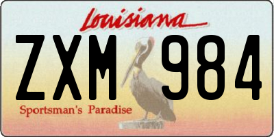 LA license plate ZXM984