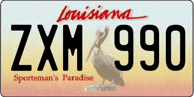 LA license plate ZXM990