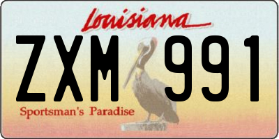 LA license plate ZXM991