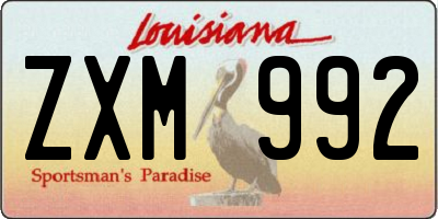 LA license plate ZXM992