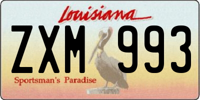 LA license plate ZXM993