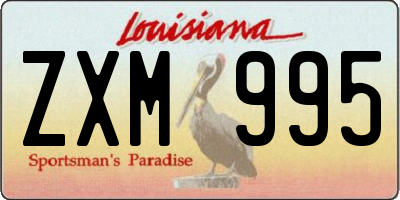 LA license plate ZXM995