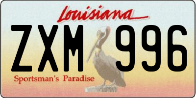 LA license plate ZXM996