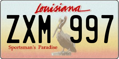 LA license plate ZXM997