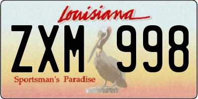 LA license plate ZXM998