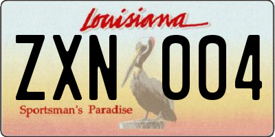 LA license plate ZXN004