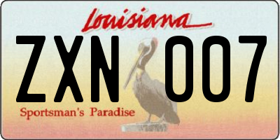 LA license plate ZXN007