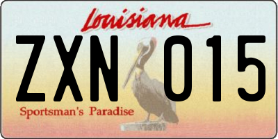 LA license plate ZXN015