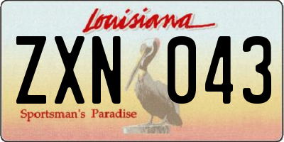 LA license plate ZXN043