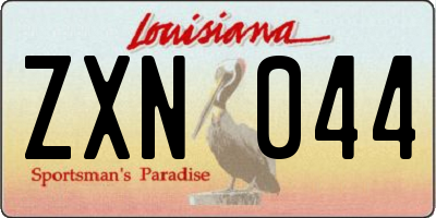 LA license plate ZXN044