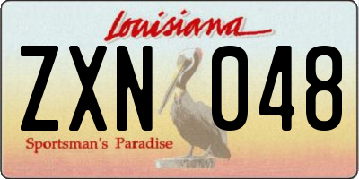LA license plate ZXN048
