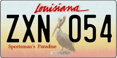 LA license plate ZXN054