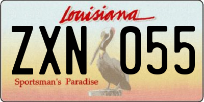 LA license plate ZXN055