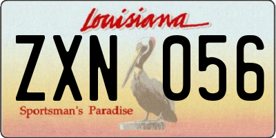 LA license plate ZXN056