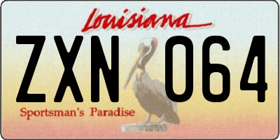 LA license plate ZXN064