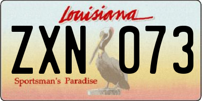LA license plate ZXN073