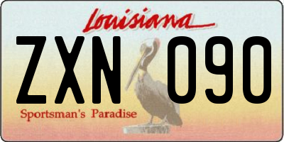 LA license plate ZXN090