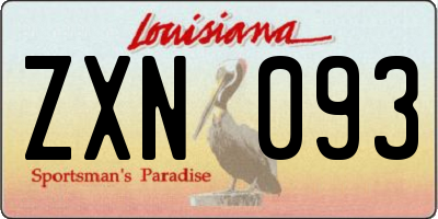 LA license plate ZXN093