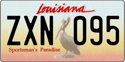 LA license plate ZXN095