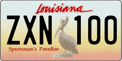 LA license plate ZXN100