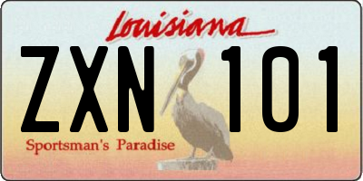 LA license plate ZXN101