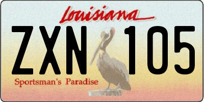 LA license plate ZXN105