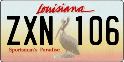 LA license plate ZXN106