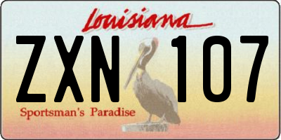 LA license plate ZXN107