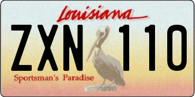 LA license plate ZXN110