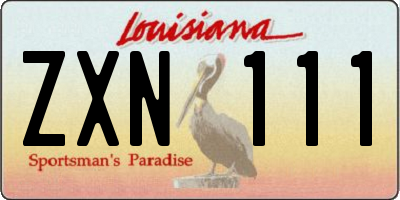 LA license plate ZXN111