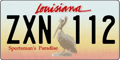 LA license plate ZXN112