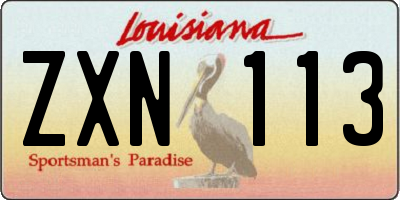 LA license plate ZXN113