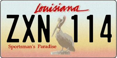 LA license plate ZXN114