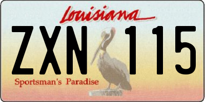 LA license plate ZXN115