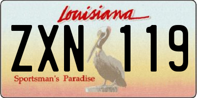 LA license plate ZXN119