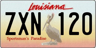 LA license plate ZXN120