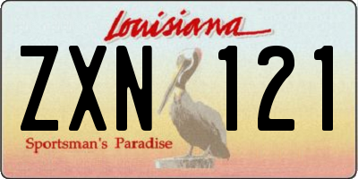 LA license plate ZXN121