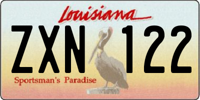 LA license plate ZXN122