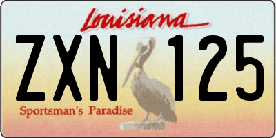 LA license plate ZXN125