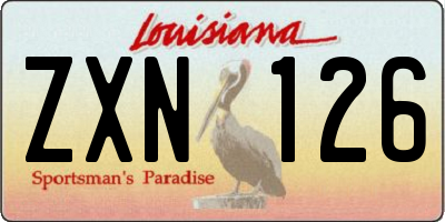 LA license plate ZXN126