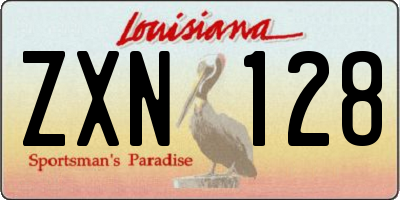 LA license plate ZXN128