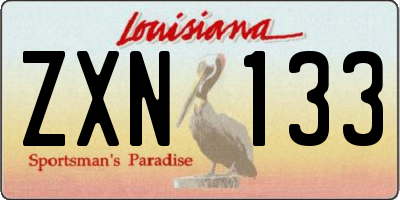 LA license plate ZXN133