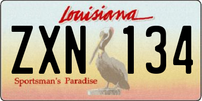 LA license plate ZXN134